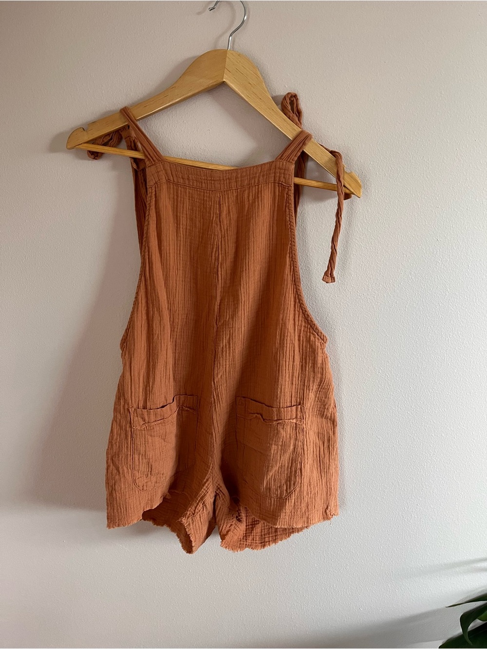 Billabong Rust Orange Gauze Tie-Strap Romper